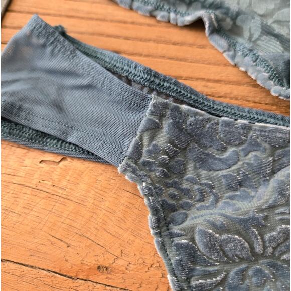 Victoria's Secret PINK Green Velvet Boyshort and thong Bundle sz L New - Picture 2 of 5